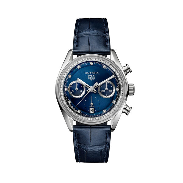 Carrera 39 mm chronographe automatique en acier inoxydable et diamants